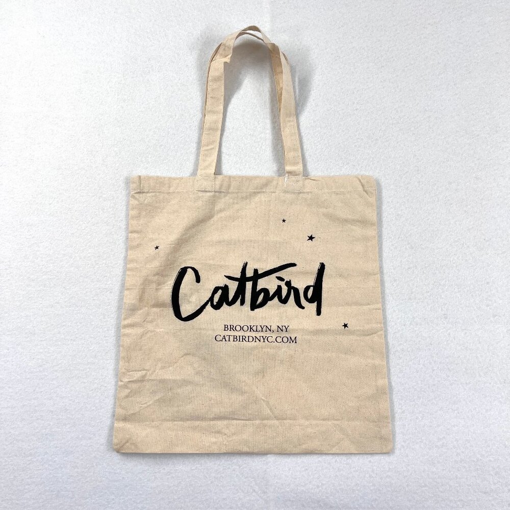 CATBIRD NYC Classic Cotton Tote Bag 14" x 15" Jewelry as Poetry Swan Heart Tote